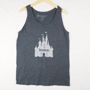 Disney Castle Tank Top Womens Size L Dark Gray Represent Orlando Hometown Pride